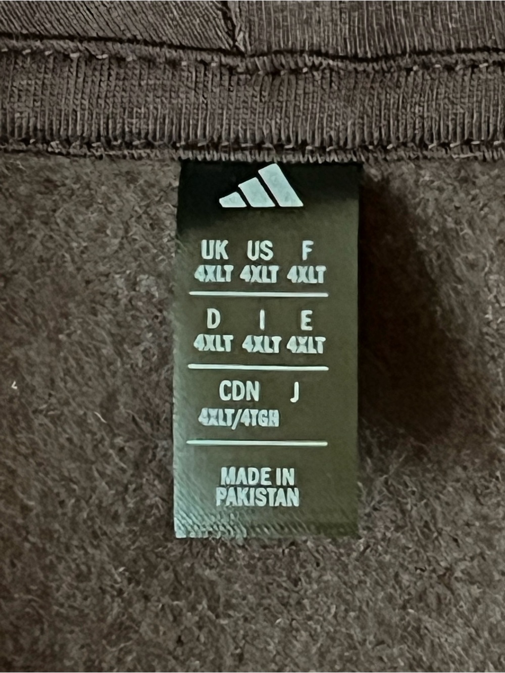 Adidas Brown Logo Hoodie Sweatshirt 4XLT Tall Pullover Kangaroo Pocket NWT - Picture 3 of 8